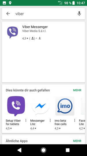 Wählen Sie die App