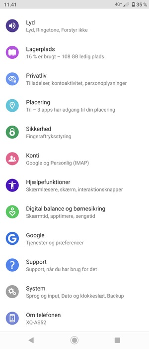 Scroll til og vælg System