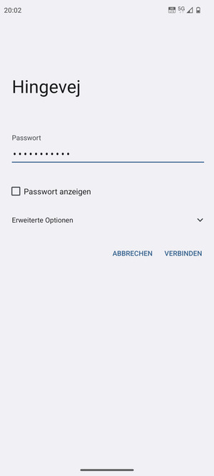 Geben Sie das WLAN-Passwort ein und wählen Sie VERBINDEN