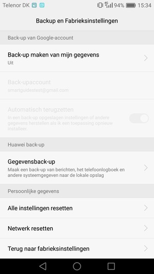 Selecteer Back-up maken van mijn gegevens