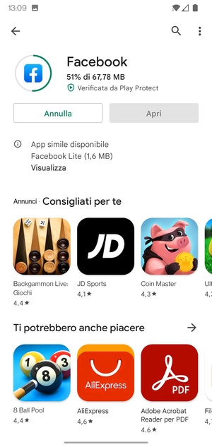 Attendi il completamento del processo di installazione