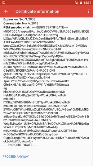 Scroll to and select PROCEED ANYWAY