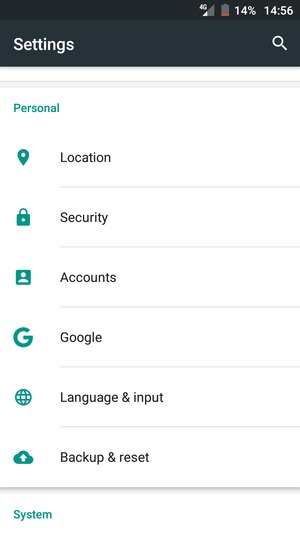 Scroll to and select Accounts