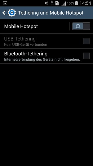 Wählen Sie Mobile Hotspot / Mobiler WLAN-Hotspot