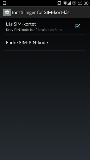 Velg Endre SIM-PIN-kode