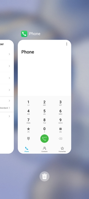 Select the Delete  icon to close all running apps