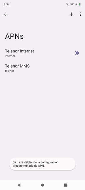 Seleccione Nuevo APN