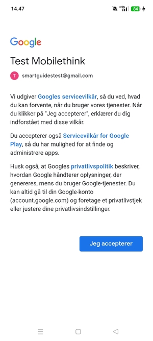 Vælg Jeg accepterer