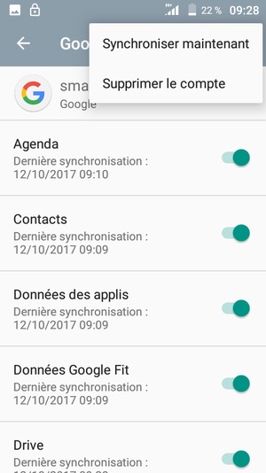 Sélectionnez Synchroniser maintenant