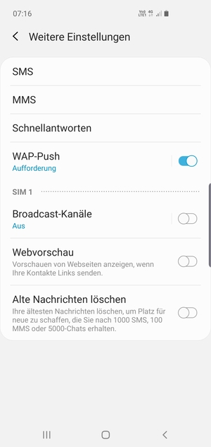 Wählen Sie SMS