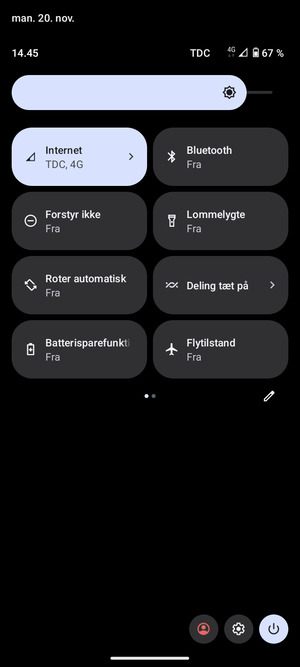 Juster lysstyrken til det ønskede niveau