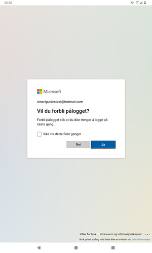 Velg ønsket alternativ