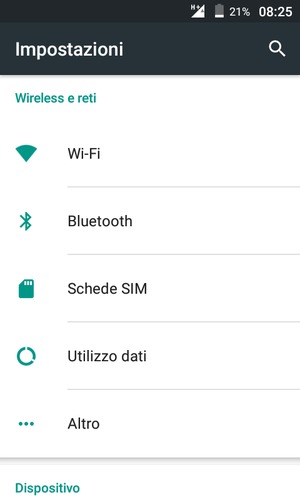 Seleziona Wi-Fi