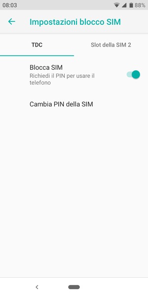 Seleziona Public e Cambia PIN della SIM