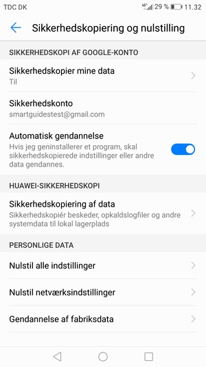 Vælg Sikkerhedskonto