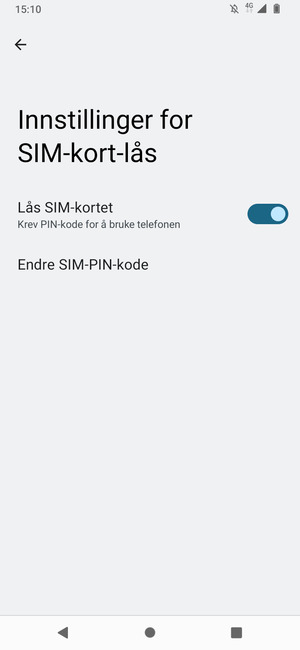 Velg Endre SIM-PIN-kode