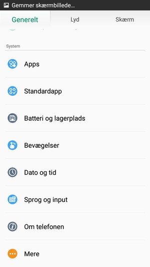 Scroll til og vælg Om telefonen
