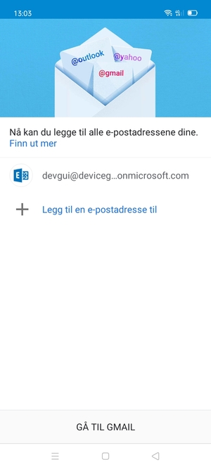 Velg GÅ TIL GMAIL
