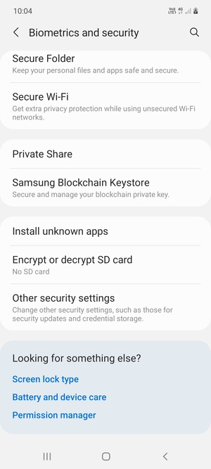 Scroll to and select Other security settings