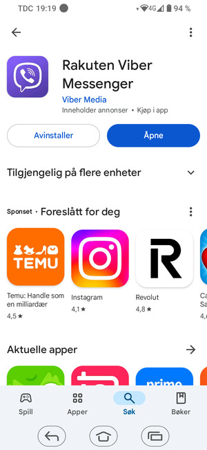 Velg Åpne