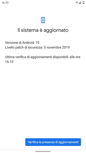 Se il tuo telefono è aggiornato, vedrai la seguente schermata