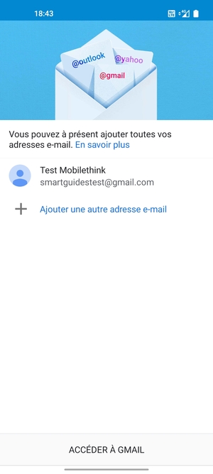 Sélectionnez ACCÉDER À GMAIL