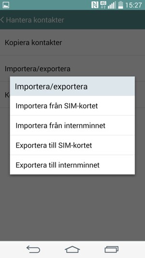 Välj Importera från SIM-kortet