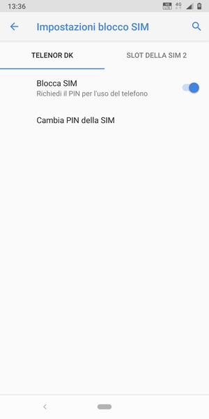 Seleziona Public e Cambia PIN della SIM