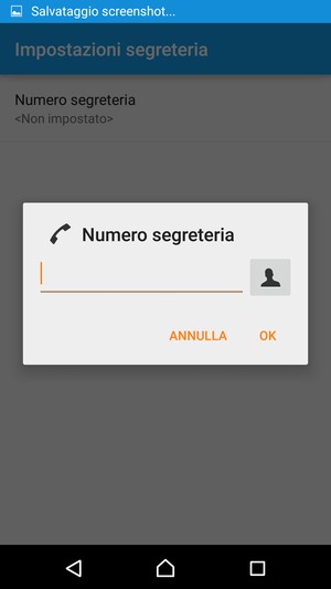 Inserisci Numero segreteria e seleziona OK
