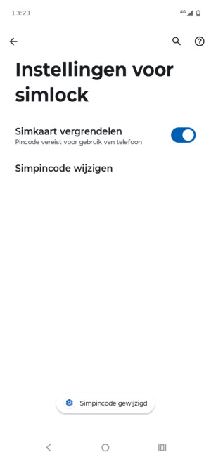 Uw Simpincode is gewijzigd