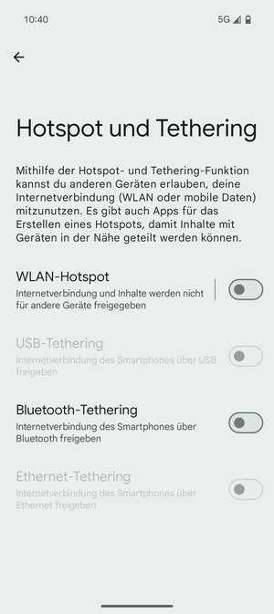 Wählen Sie WLAN-Hotspot