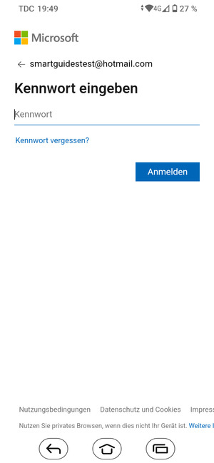 Geben Sie Ihre Passwort ein und wählen Sie Anmelden