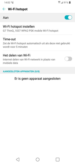 Uw telefoon is nu geïnstalleerd voor gebruik als modem