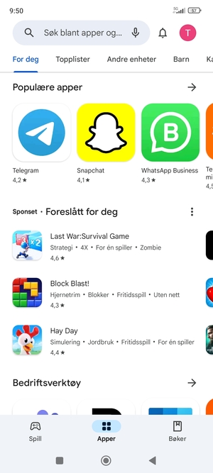 Velg søkefelt