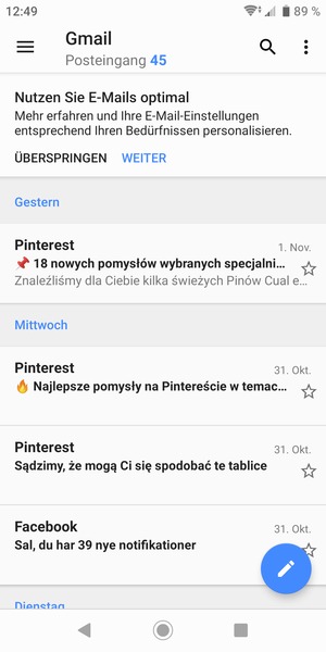 Ihr Gmail Konto ist einsatzbereit