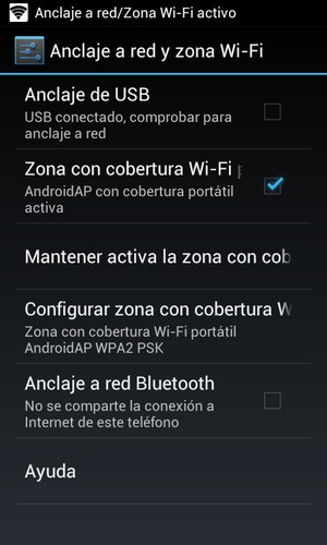 El teléfono ha sido configurado para su uso como módem
