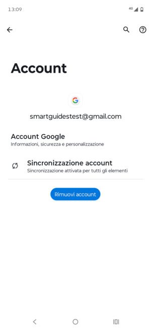 Seleziona Sincronizzazione account