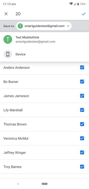 Select your Google account