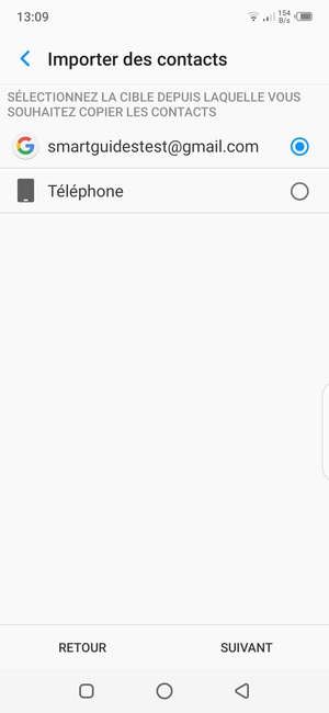 Sélectionnez votre compte Google puis SUVIANT