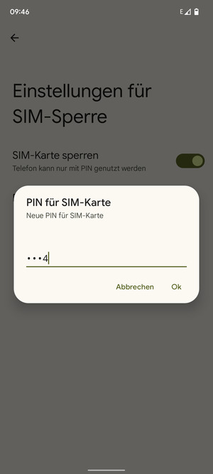 Geben Sie Ihre Neue PIN für SIM-Karte ein und wählen Sie OK