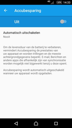 Schakel Accubesparing in