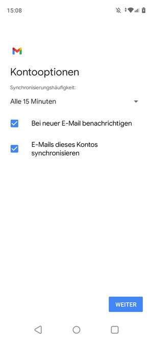 Wählen Sie WEITER