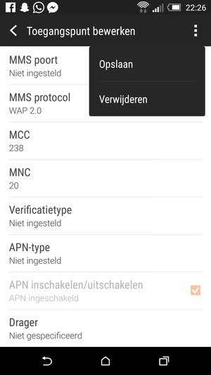 Selecteer de Menu-knop en selecteer Opslaan