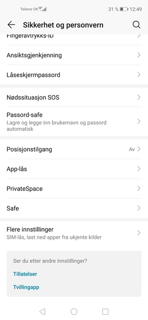 Bla til og velg Flere innstillinger