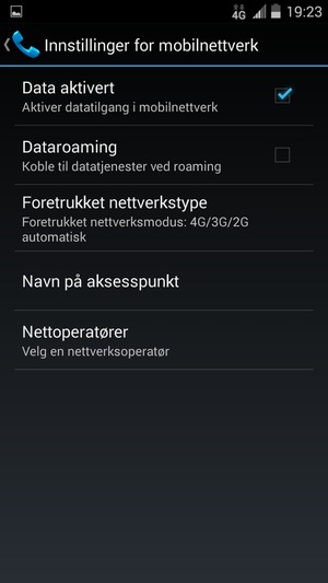 Velg Foretrukket nettverkstype