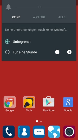 Wählen Sie KEINE, um in den Lautlos-Modus zu wechseln