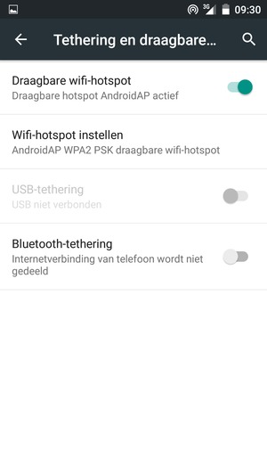 Uw telefoon is nu geïnstalleerd voor gebruik als modem