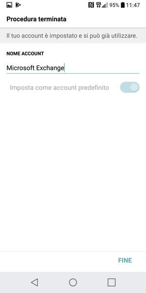 Scegli un nome per il tuo account e seleziona FINE