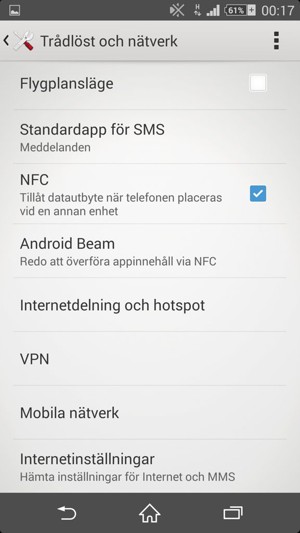 Välj Mobila nätverk