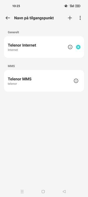 Velg menyknappen